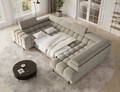 Coltar extensibil dreapta 3 locuri ELTAP, RT-18AU, Fectory, 346x205x93 cm, lemn/poliester, bej