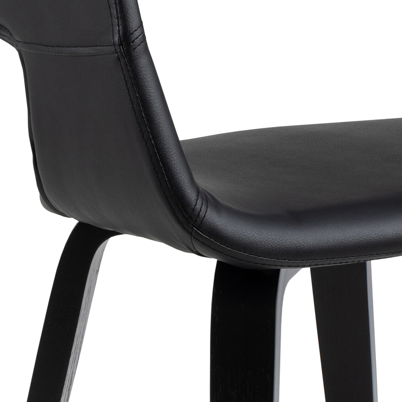 Scaun Nova, Actona, 49.5x52.5x77 cm, piele ecologica/placaj, negru - view 2