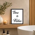 Tablou decorativ, Time to Relax, Dimensiune: 20 x 25 cm, Alb/Negru