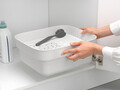 Bol de spalat cu tava de picurare, Brabantia, SinkSide, 37.4x34.4x16.1 cm, plastic, gri deschis