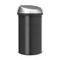 Cos de gunoi cu soft touch, Brabantia, Matt, 60 L, 40x40x71 cm, otel, negru mat/argintiu
