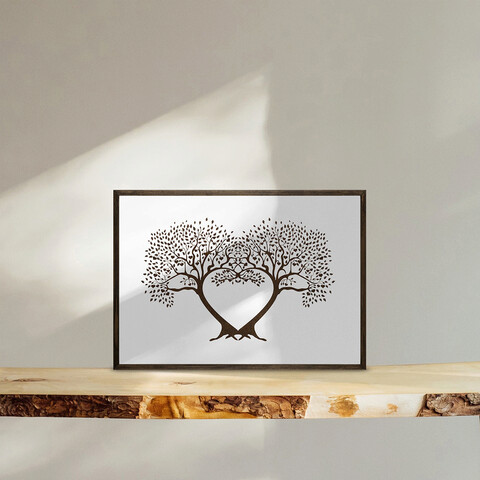 Tablou decorativ, td144, lemn, desenat manual, natural