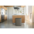 Cos de gunoi cu soft touch, Brabantia, Bo Touch Platinum, 60 L, 31.2x54.5x65.6 cm, otel, gri