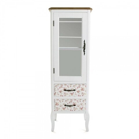 Vitrina, maggie, 30 x 120 x 40 cm, lemn de pin/mdf, alb/multicolor