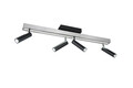 Plafoniera Zeno, TRIO, 133x8.5x15 cm, 5.5W, 12W, 4x SMD, 1x SMD, metal, argintiu lucios/negru