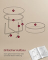 Masuta de cafea cu cos textil, Vasagle, Modern Style, 75x45 cm, PAL/otel/poliester, alb mat/camel