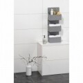 Organizator cu montare pe usa, 3 compartimente, Adria Grey, Wenko, 72 x 25 cm, 100% polipropilena/inox, gri