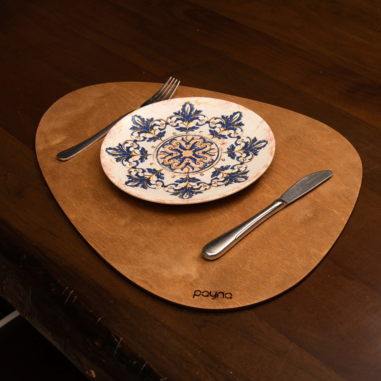 Set suporturi pentru farfurie, Payna, 790PYN1167, Lemn , Produs lucrat manual, Maro - 1 | YEO