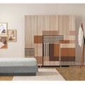 Dulap pentru haine, Vella, Loni 4 -908, 180x192x52 cm, PAL, Sonomo