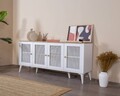Consola, Wolina, Calvin, 80x180x41 cm, MDF , Alb / Stejar