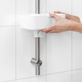 Suport baie cu montaj pe bara de dus, Brabantia, Caddy White, 24.4x13.3x7.5 cm, polipropilena, alb