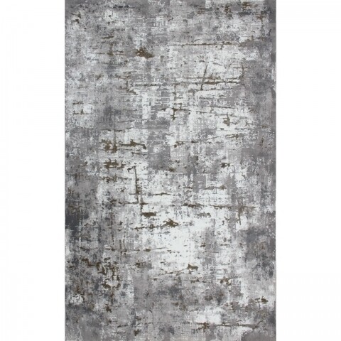 Covor rezistent Eko, CM 08 - Grey, Gold , 100% poliester, 80 x 150 cm