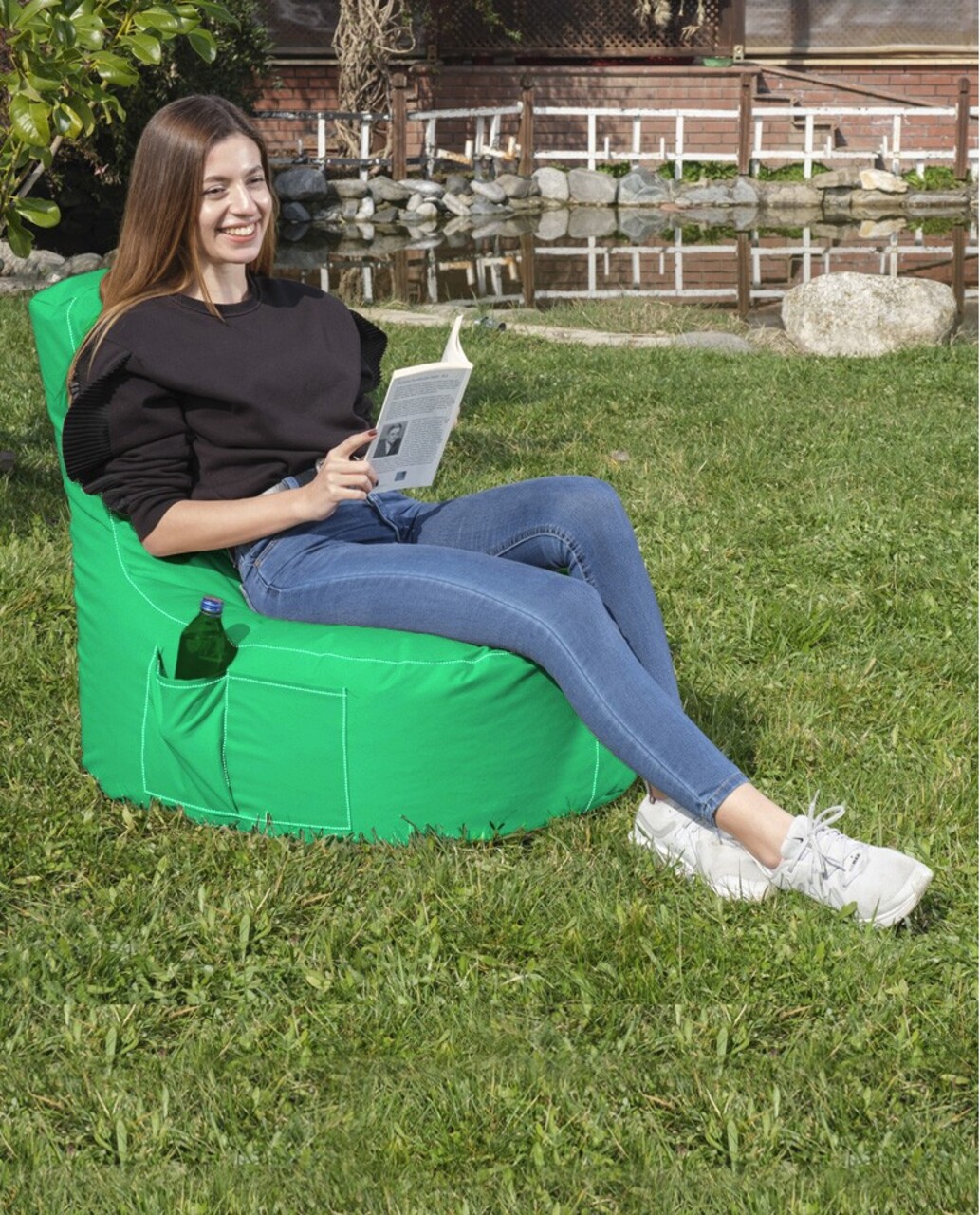 Fotoliu de gradina Bean Bag, Atelier del Sofa, 248FRN1602, Verde Fistic - view 5