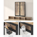 Masa de toaleta cu taburet / Masuta dressing, Vasagle, Industrial, 90x40x141 cm, PAL/otel/piele ecologica, natural