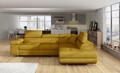 Coltar extensibil dreapta 4 locuri, ELTAP, Anton, 272x203x85 cm, lemn/poliester, mustar