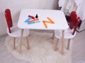 Set masa si scaun pentru copii, Bambini, Bunny Two Chair Set, Rosu/Alb