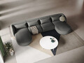 Coltar panoramic 5 locuri, Tulum, Cosmopolitan Design, 330x156x70 cm, catifea, gri deschis