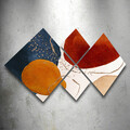 Set 4 tablouri decorative, 4MDF1731912856, MDF, Imprimat UV, Multicolor