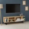 Comoda TV, Olivia, Idil, 120 x 45 x 29.6 cm, pal melaminat, stejar/alb