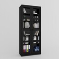 Dulap multifunctional, Miwood, Lucas Glass 1600-92, Negru