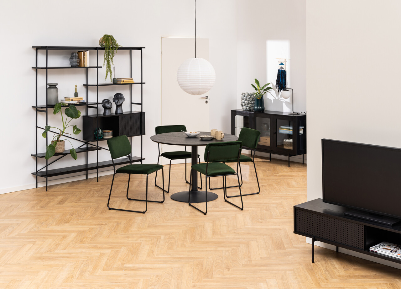 Scaun Cornelia, Actona, 50x53.5x80 cm, catifea/otel, verde forest - view 5
