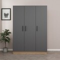 Dulap pentru haine, Minerva, Kale Anthracite, 135x210x52 cm, PAL, Antracit