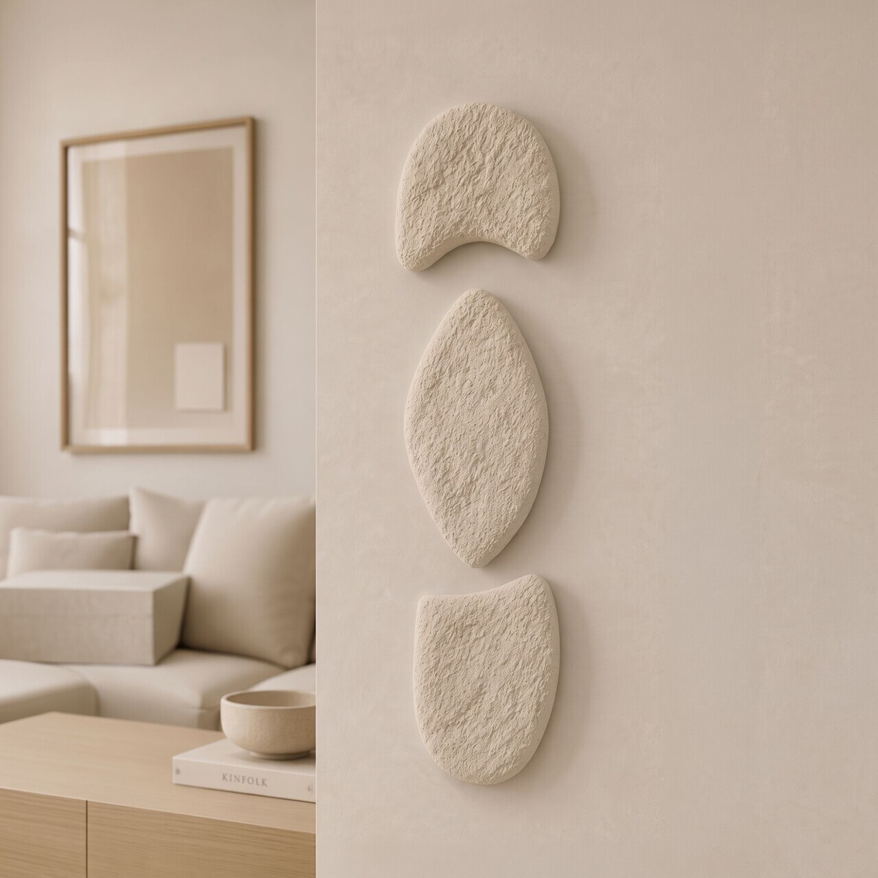 Set de accesorii decorative pentru perete, Myk3097, BETON CARBON, Dimensiunea obiectului 1: 18 x 20 cm, Aproape alb