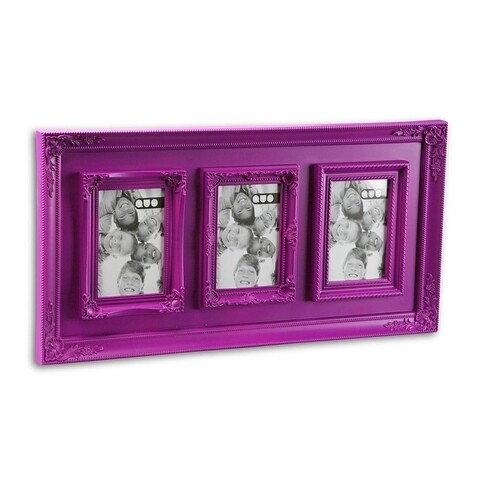 Rama foto Melody, Versa, 3 fotografii, 57x29 cm, plastic, violet