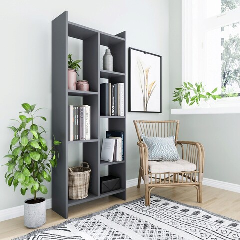 Corp biblioteca, zena home, eden, 63.2x160x25 cm, pal, antracit