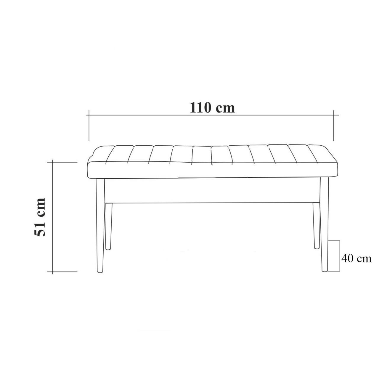 Bancheta Vina 0701 - 1 - Soho, Walnut, Vella, 110x40x51 Cm,