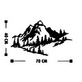 Decoratiune de perete, Mountain 2, Metal, Dimensiune: 40 x 70 cm, Negru
