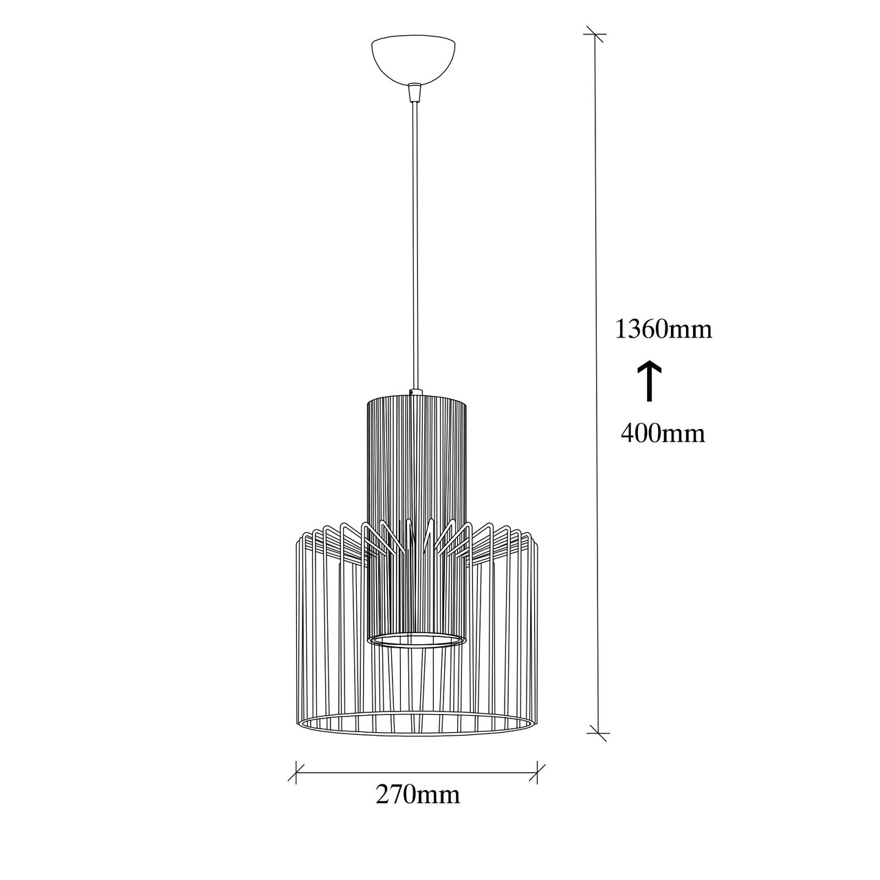 Lustra, Tatum, 584TTM1308, Metal, Negru - 2 | YEO