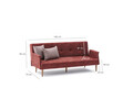 Canapea extensibila cu 3 locuri, Balcab Home, 825BLC2675, Lemn / Metal, Rosu claret