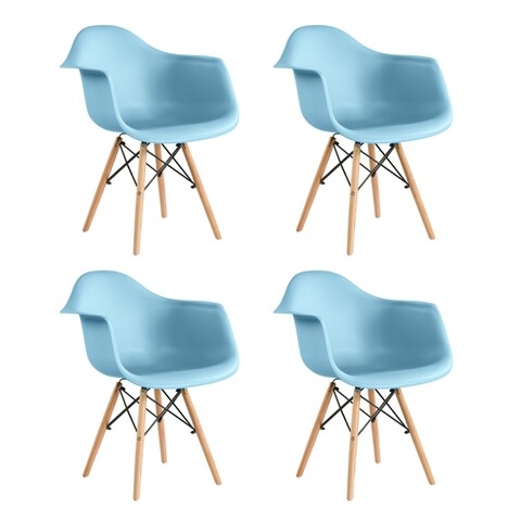 Set 4 scaune pentru living cosy, heinner, albastru