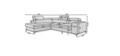 Coltar extensibil stanga 4 locuri, ELTAP, Lau-02, Laurence, 278x205x92 cm, lemn/poliester, mustar