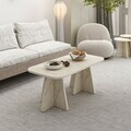 Masuta de cafea, Hanah Home, Mantar, 90x39x45 cm, Travertin