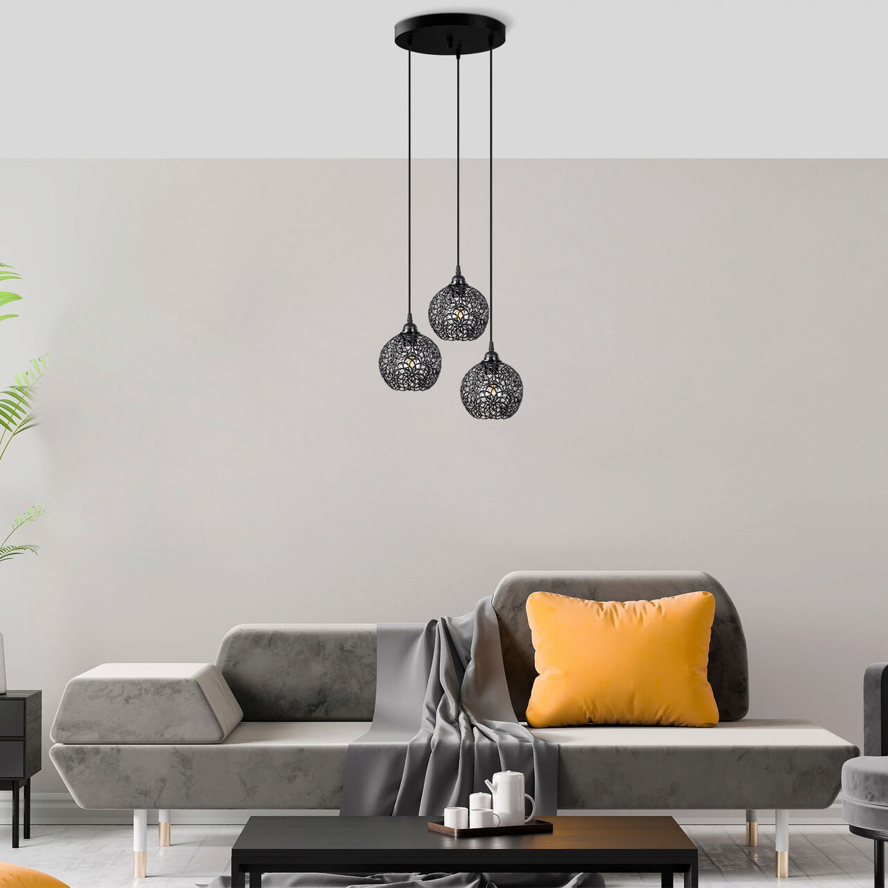 Lustra, Fulgor, 942FLG1452, Metal, Negru - 1 | YEO