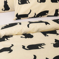 Lenjerie de pat King Size, Poes, Homla, 3 piese, 200x220 cm, bumbac, bej/negru