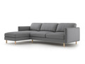 Coltar stanga 4 locuri, Eden, Micadoni, 286x150x90 cm, catifea, gri