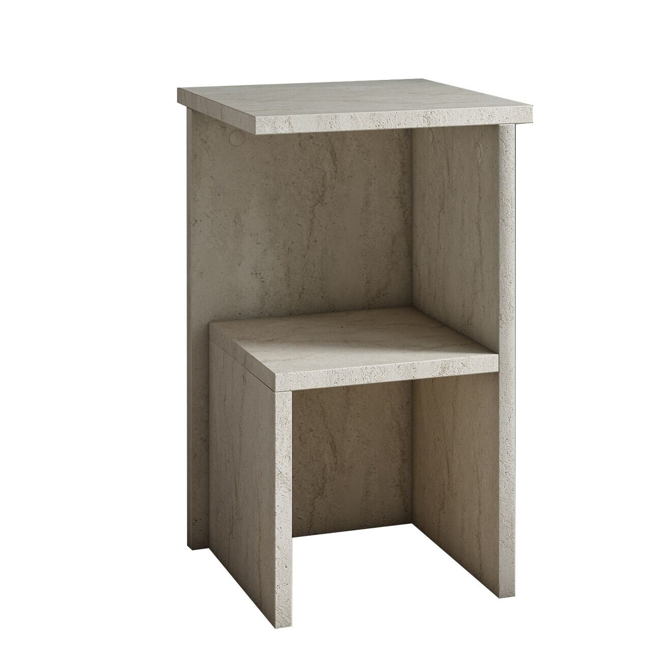 Noptiera, Hanah Home, Roisin, 29.6x50x29.6 cm, PAL, Travertin — imaginea 4