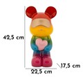 Figurina /sculptura decorativa Rainbow Standing Teddy, Mauro Ferretti, 22.5x17.5x42.5 cm, polirasina, multicolor