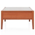 Masuta pentru cafea cu sertar, Rosa, 70 x 70 x 40 cm, MDF/sticla, cires