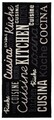 Covor pentru bucatarie Kitchen, Decorino, 50x120 cm, poliamida, negru/alb