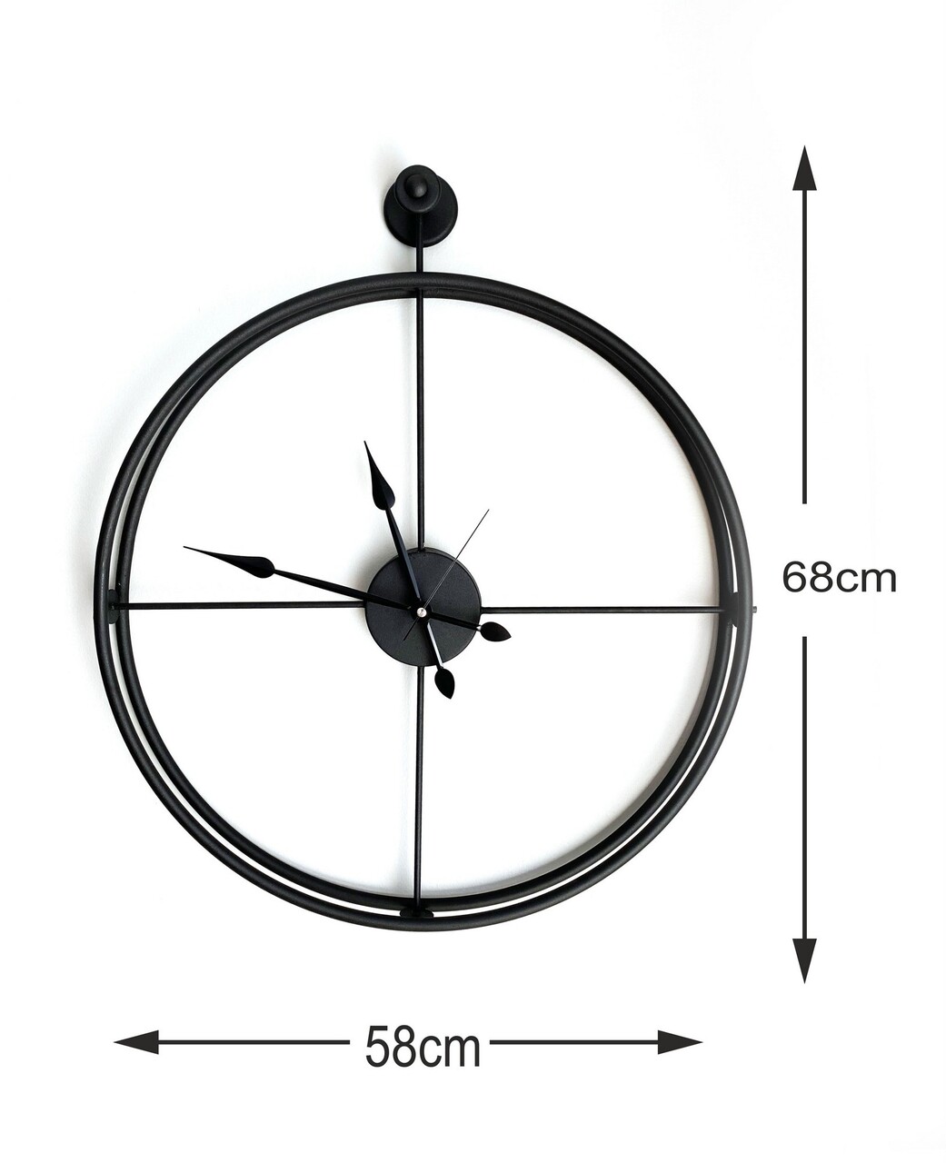Ceas de perete, Mclock-00106, Lățime: 58 cm Înălțime: 68 cm Adâncime: 7 cm, Negru - view 4