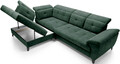 Coltar extensibil stanga 5 locuri ELTAP, LT-35RAQ, Inferne, 297x210x107 cm, lemn/poliester, verde inchis