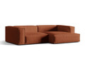 Coltar modular dreapta 4 locuri, Nuria-215, Micadoni Home, 292x147x72 cm, tesatura structurata chenille, caramiziu