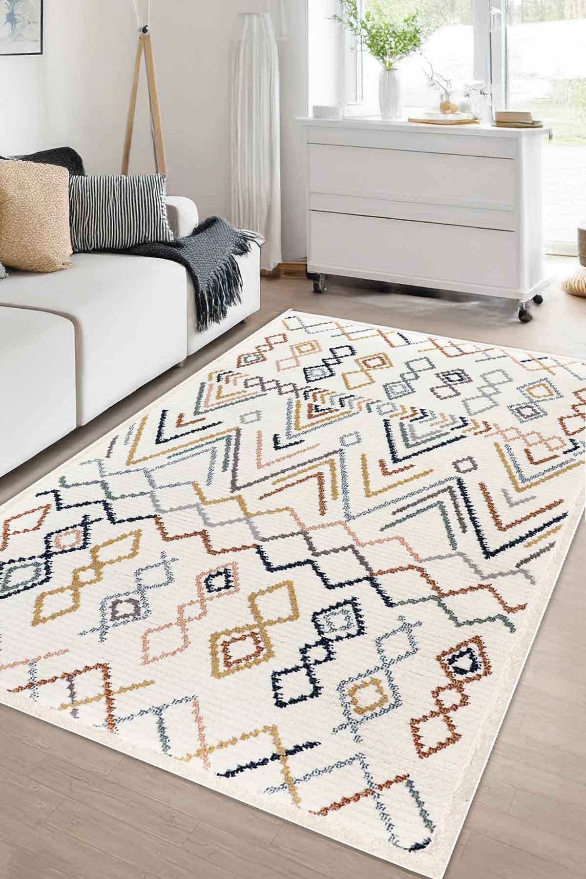 Covor, CLR-7335-HALI-46, 80x150 cm, Poliester, Multicolor