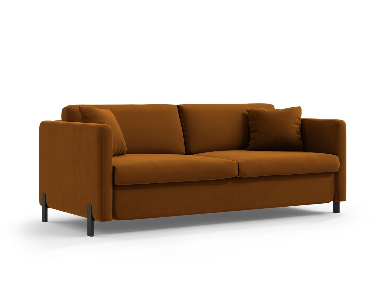 Canapea extensibila 2 locuri, Gloria, Micadoni Home, 186x102x88 cm, catifea, maro — imaginea 6