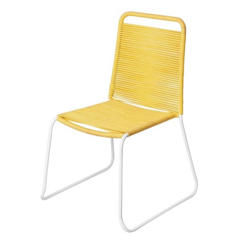 Scaun pentru gradina Antea Light Legs, 53 x 53 x 88 cm, otel/sfoara, galben mustar Gradina