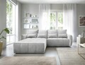 Coltar extensibil stanga 4 locuri ELTAP, LT-03REL, Campo, 265x196x88 cm, lemn/poliester, gri deschis